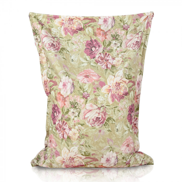 Fleurs pastels pouf poire coussin