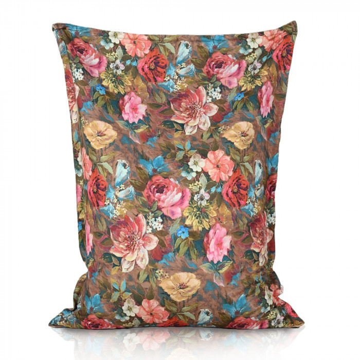 Fleurs colorées pouf poire coussin 