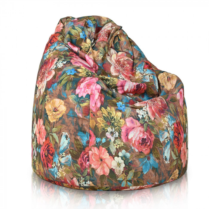 Fleurs colorées pouf poire 