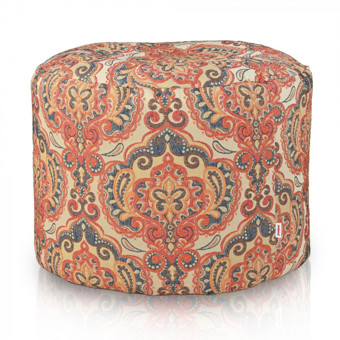 Rouge tissé pouf cylindre intérieure