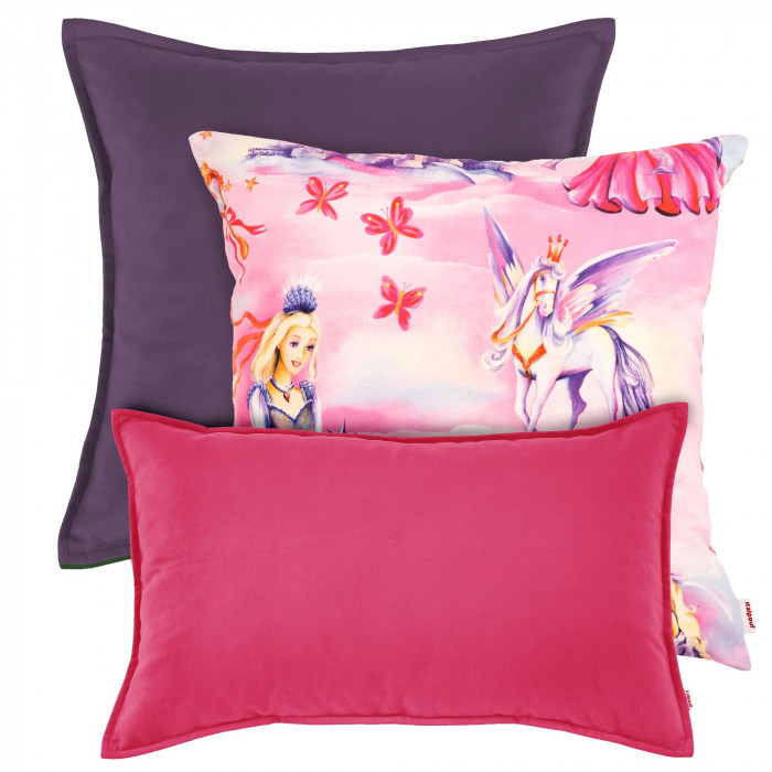 Oreiller de princesse rose et violet pour fille