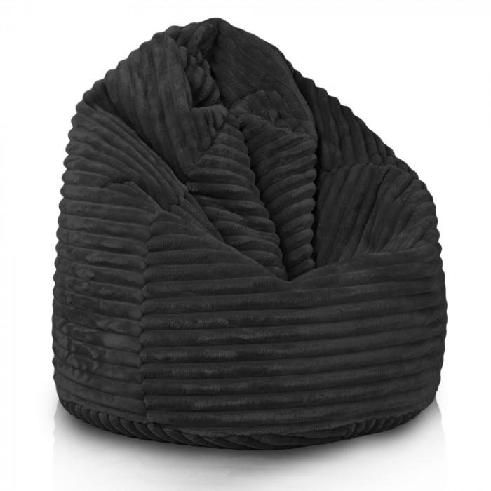 Noir pouf poire enfants stripe