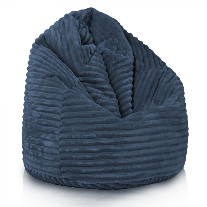 Bleu marine pouf poire enfants stripe