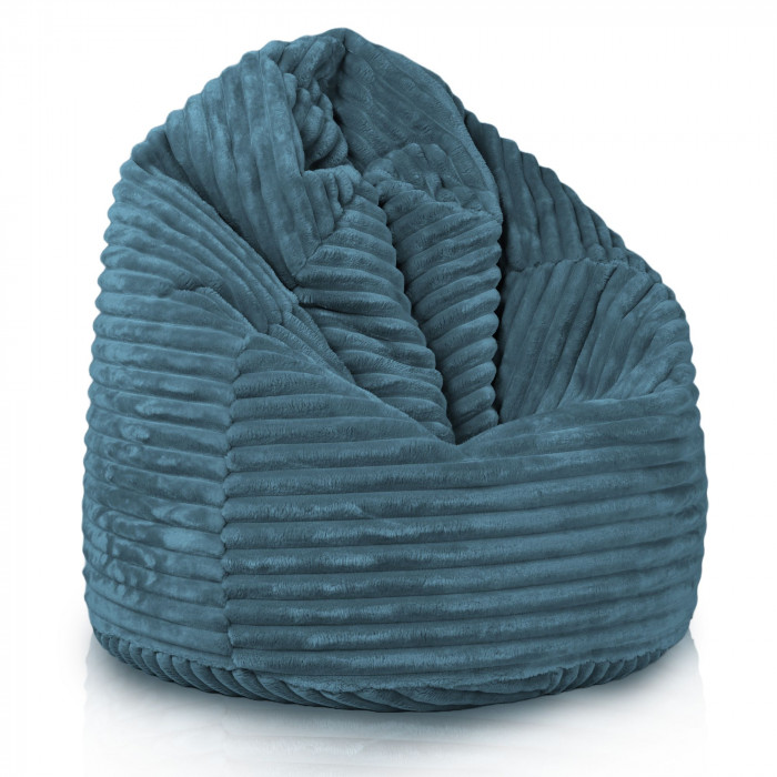 Bleu pouf poire enfants stripe