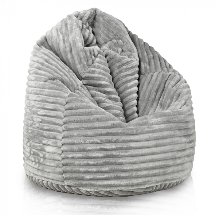 Gris clair pouf poire enfants stripe