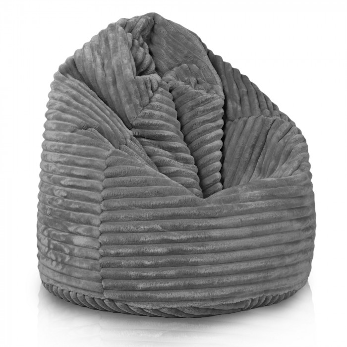 Gris pouf poire enfants stripe