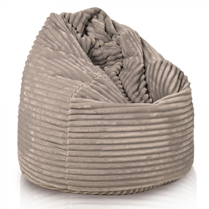 Beige pouf poire XL stripe