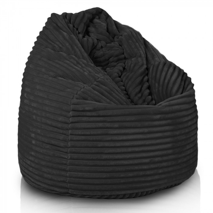 Noir pouf poire xl stripe