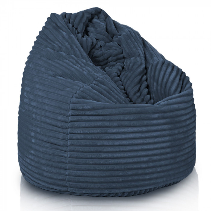 Bleu marine pouf poire xl stripe