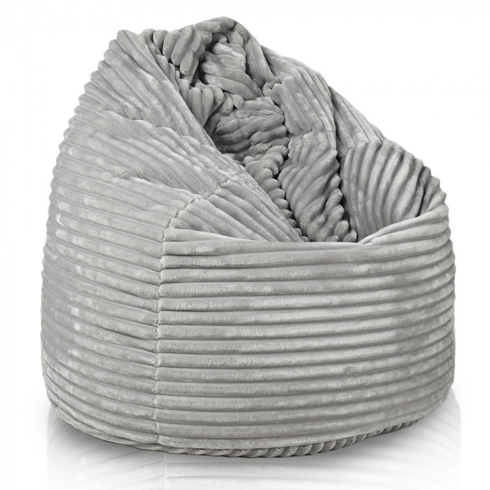 Gris clair pouf poire xl stripe