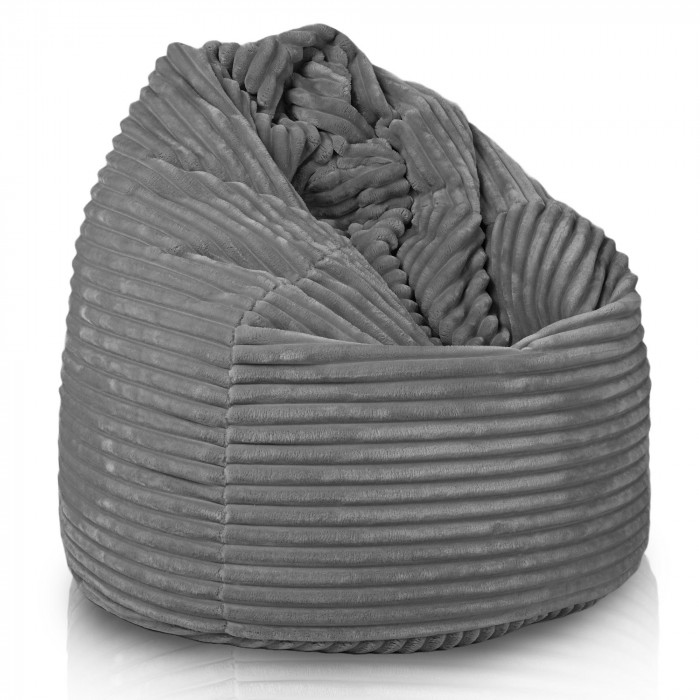 Gris pouf poire xl stripe