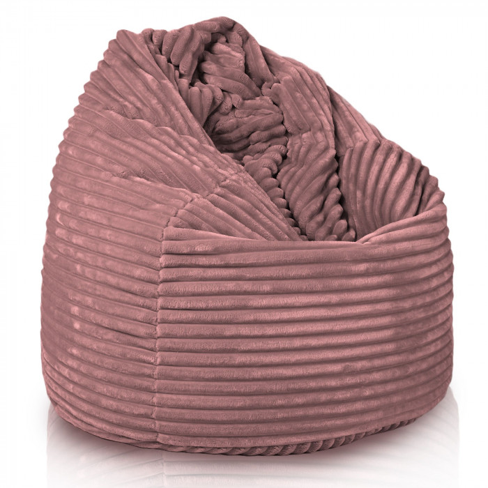 Rose délavé pouf poire xl stripe