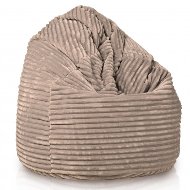 Beige pouf poire XXL stripe