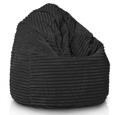 Noir pouf poire stripe