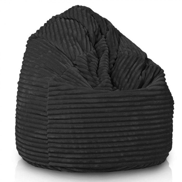 Noir pouf poire xxl stripe