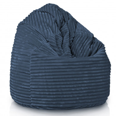 Bleu marine pouf poire stripe