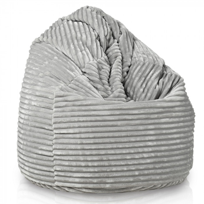 Gris clair pouf poire xxl stripe