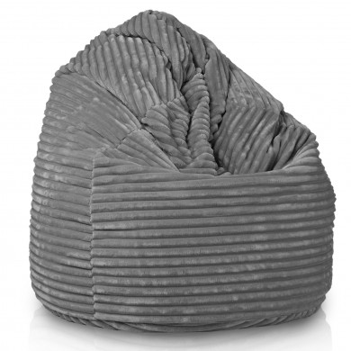 Gris pouf poire stripe