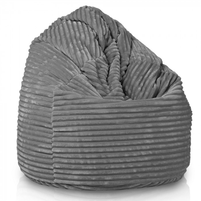 Gris pouf poire xxl stripe