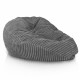 Gris pouf poire xxl stripe