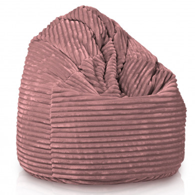 Rose délavé pouf poire stripe