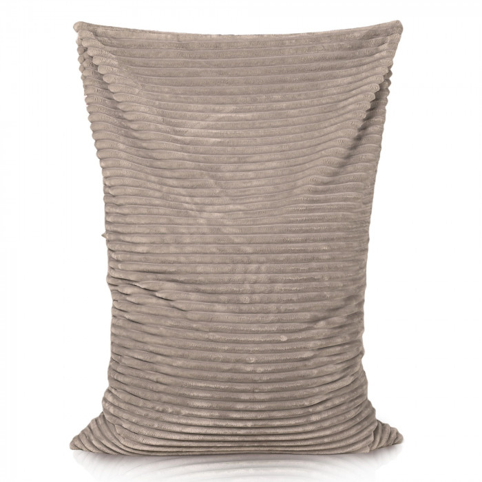 Beige pouf poire coussin pour enfants stripe