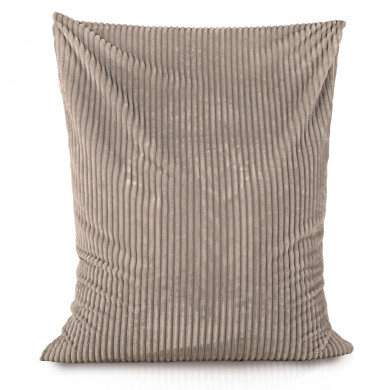 Beige pouf poire coussin stripe
