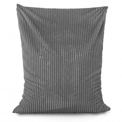 Gris pouf poire coussin stripe