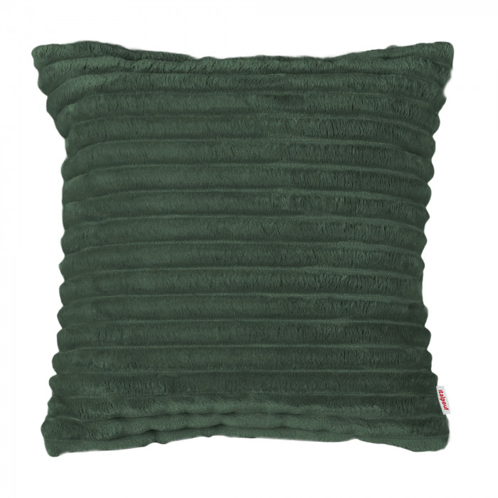 Dunkelgrün quadratisches dekokissen stripe