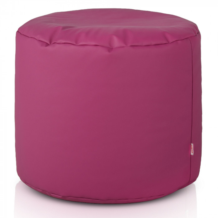 Fucsia Pouf Cylindre simili-cuir