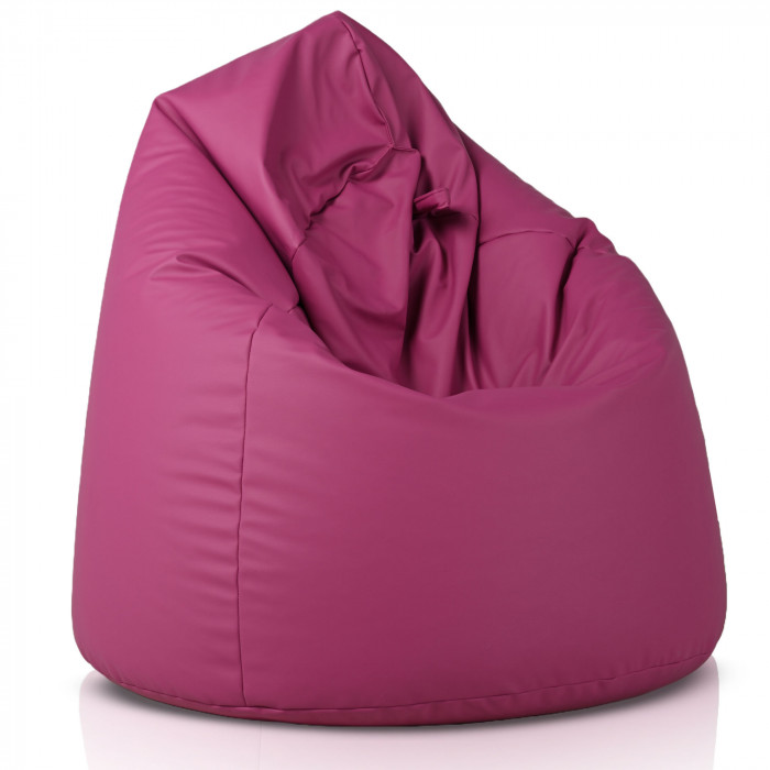 Fuchsia Pouf Poire XL simili-cuir