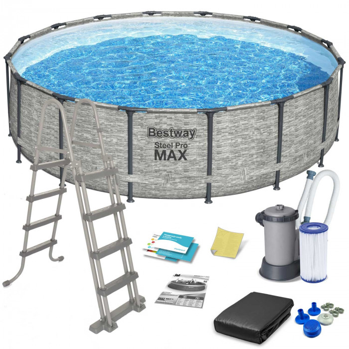 549 x 122 cm 11in1 Bestway 5618Y Gartenpool mit Regal.