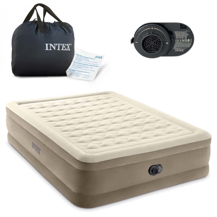 Matelas en velours avec pompe 203 x 152 x 46 cm INTEX 64428ND.