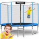 Trampoline de jardin 10ft/312cm avec filet extérieur et échelle.