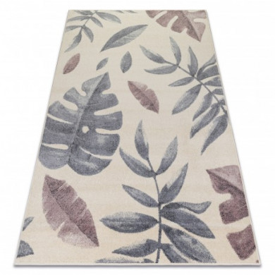 Tapis HEOS 78428 crème / rose FEUILLES MONSTERA