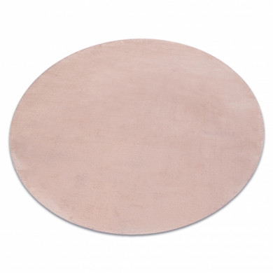 Tapis cercle POSH Shaggy rose pâle très épais, en peluche, antidérapant, lavable