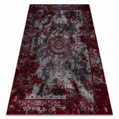 Tapis VINCI 1407 moderne Rosette vintage - Structural rouge / anthracite