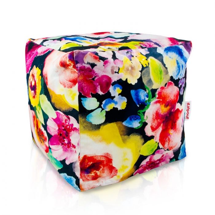 Fleurs Pouf Cube 