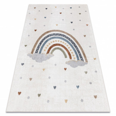 Tapis BONO 724 ARC-EN-CIEL, COEUR crème / gris clair