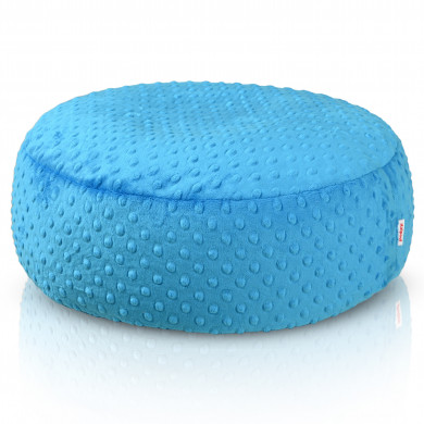 Blauer Minky Puff Fußhocker