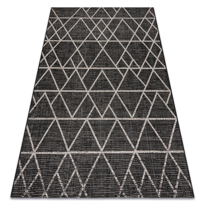 DYWAN SZNURKOWY SIZAL FLOORLUX 20508 black / silver TRÓJKĄTY
