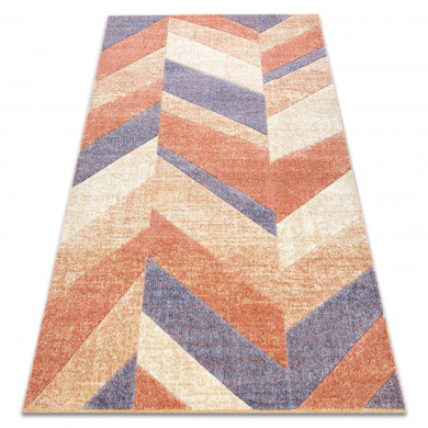 Teppich FEEL 5673/17931 Fischgrätenmuster beige/terrakotta/violett