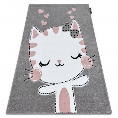 Kinderteppich PETIT KITTY KATZE grau
