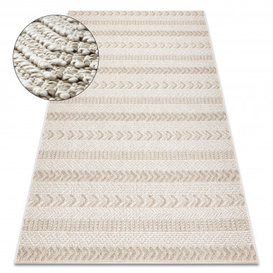 Tapis JERSEY 19243 beige - Chevron, structurelles, boucle BOHO 45 x 45cm