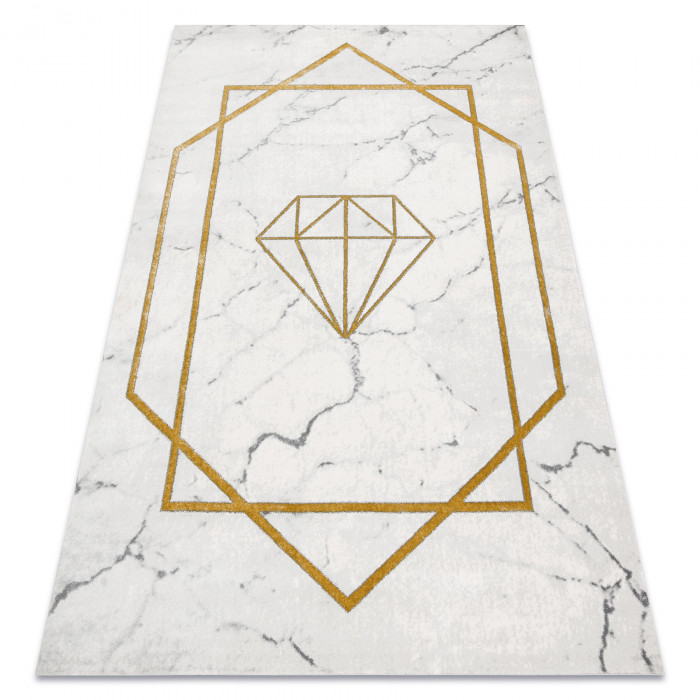 Dywan EMERALD ekskluzywny 1019 glamour, stylowy diament, marmur krem / złoty