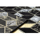 Dywan, Chodnik GLOSS nowoczesny 400B 86 stylowy, glamour, art deco, 3D geometryczny czarny / złoty