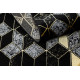 Dywan, Chodnik GLOSS nowoczesny 400B 86 stylowy, glamour, art deco, 3D geometryczny czarny / złoty