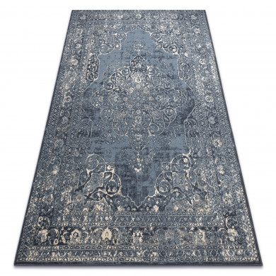 Tapis NAIN Rosette vintage 7599/50911 bleu foncé / beige