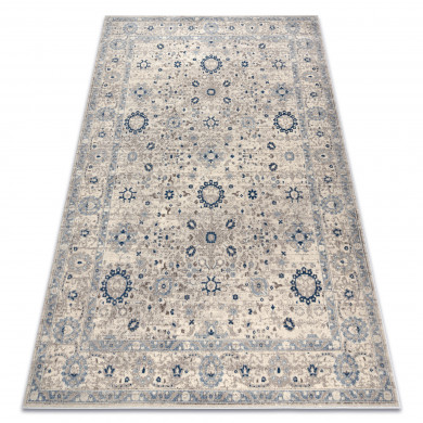 Tapis NAIN Cadre ornement 7586/51935 beige / bleu foncé