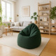 Vert foncé pouf poire XL bouclé